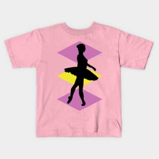Dancing Silhouette with Coloured Diamonds Kids T-Shirt